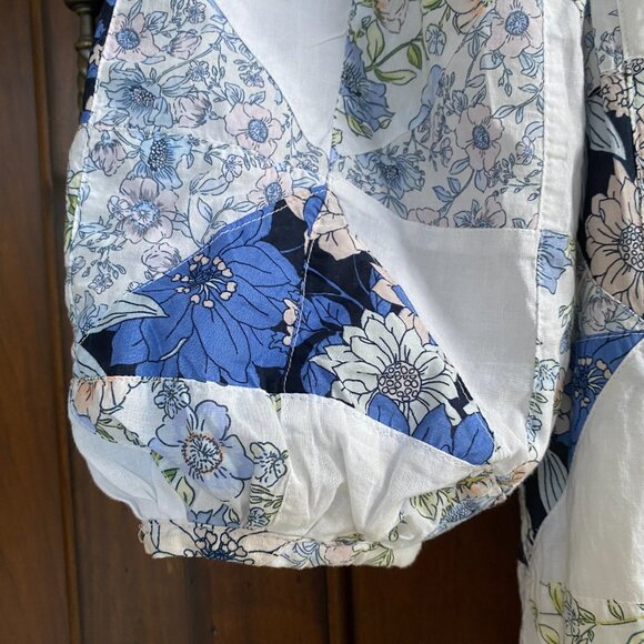 Squareneck cotton voile dress in patchwork floral - J Crew - XL - POCKETS - Picture 6 of 12